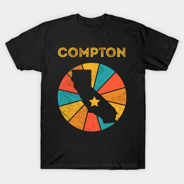 Compton California Vintage Distressed Souvenir T-Shirt by NickDezArts